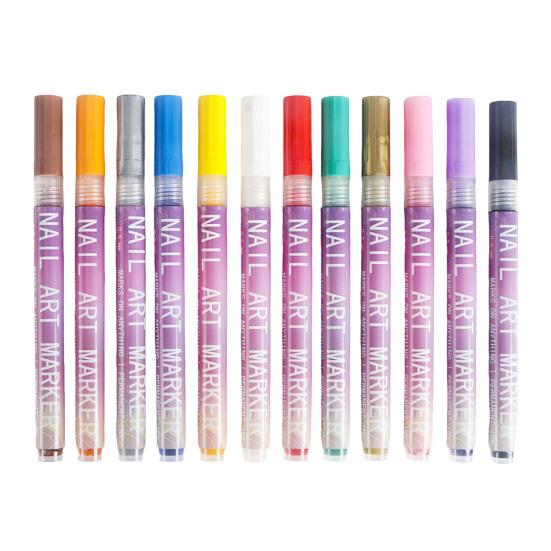 45659 Sets 12 Colors Nail Art Pens DIY Gel Nail