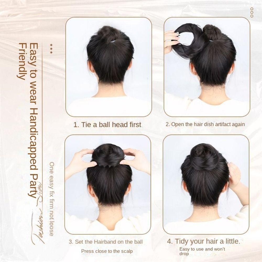 Scrunchie Fake Hair Bun Bird Nest Shaped Ponytail Hair Rings Clips  Women