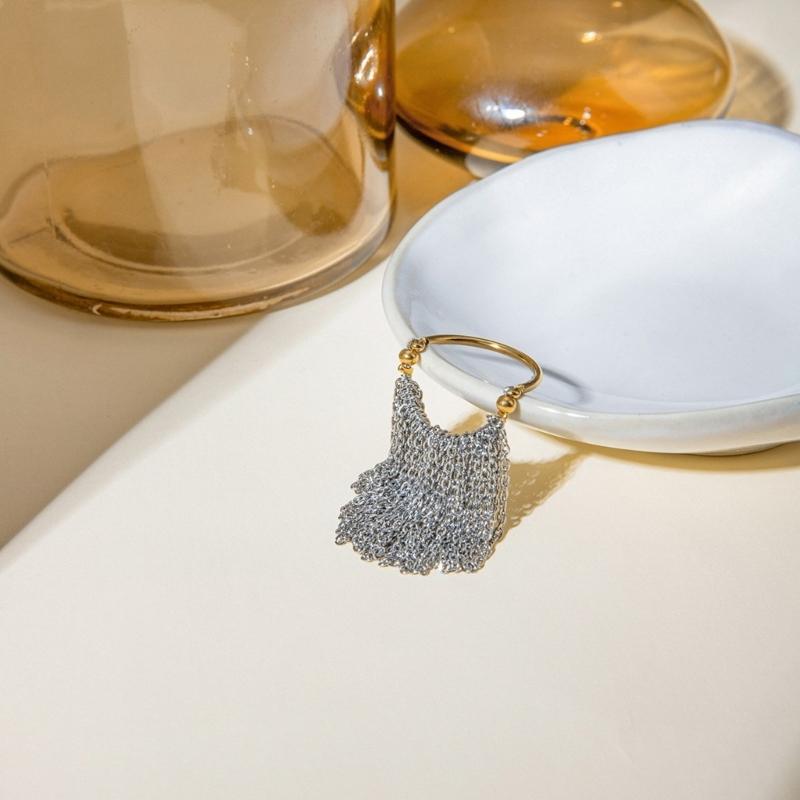 Einzigartiger verstellbarer Ring Edelstahlring mit Gold- und Silberkettenfransen Schmuck für Partys und Hochzeiten