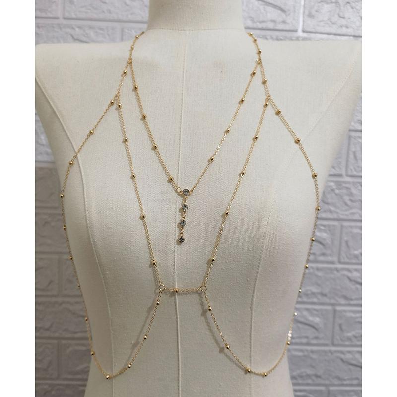 Metall Körper Büste Kette Schmuck für Frauen Sexy Stil hohl Bikini Damen Brust