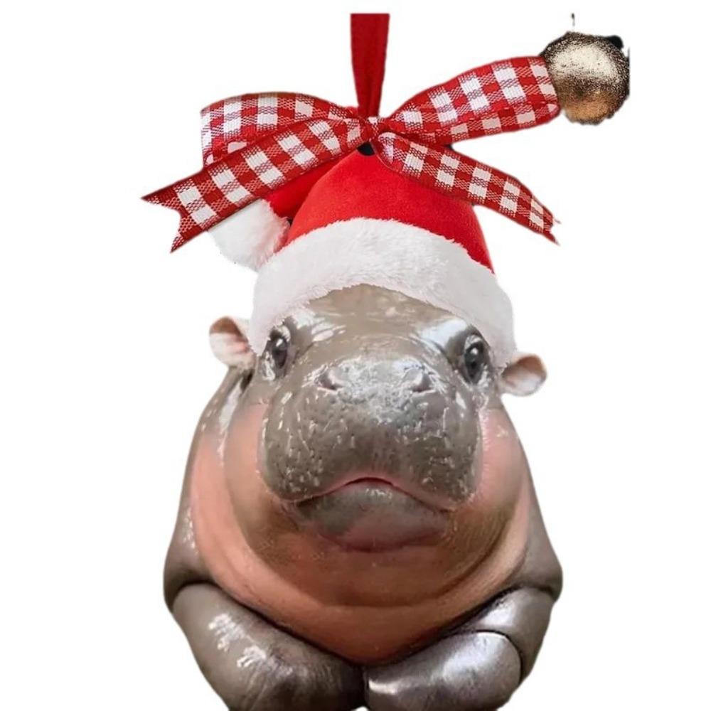 Moo Deng Hippopotamus Hanging Pendant Pygmy Hippo Car Haning Pendants  Party