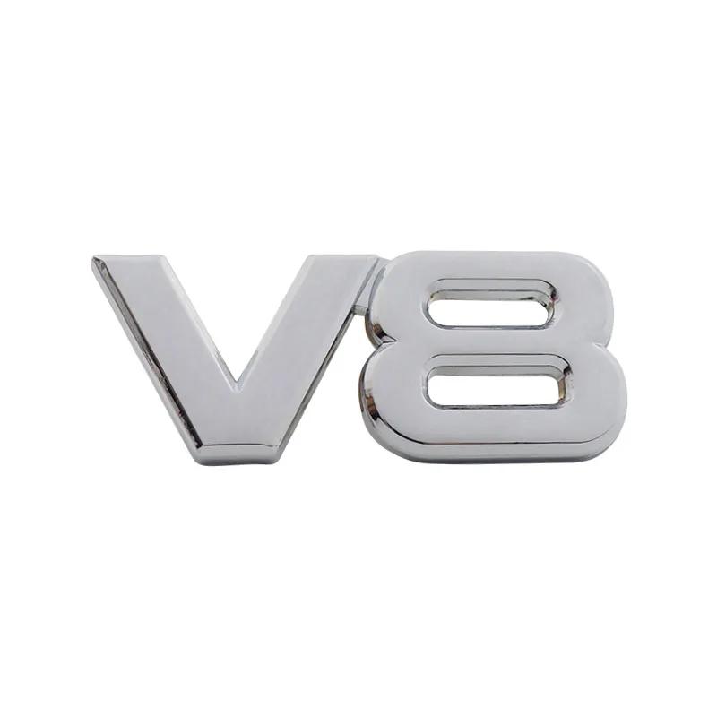 

3D Premium V8 Engine Displacement Emblem For car Side Wing Hood Fender trunk Rear Bonnet Decal Nameplate Badge Sticker