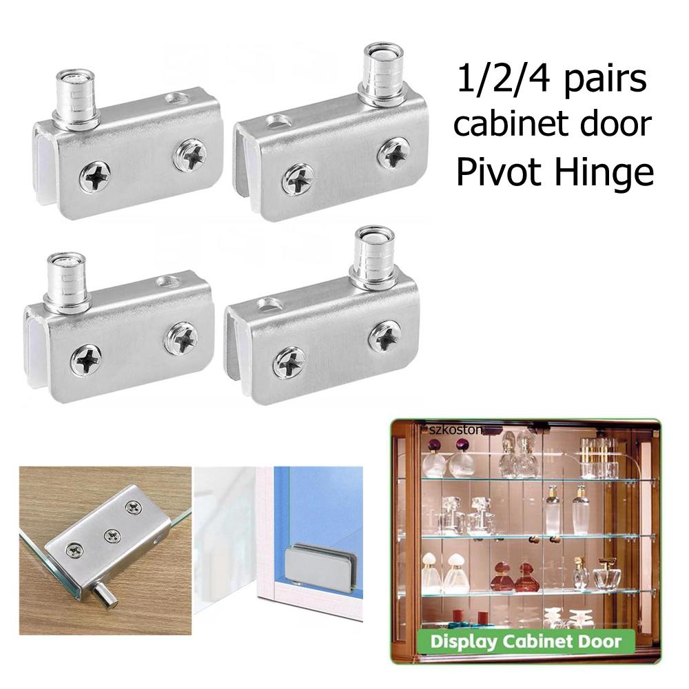 Stainless Steel Adjustable Clamp Pivot Glass Door Replace Hinge for 1-8mm Thickness Glass Suitable for Fixed Cabinet Glass Door
