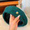 Paillette Sequin Beret Hat Hollowed Out Crochet Knitted Cap Cute Weave Hat  Women