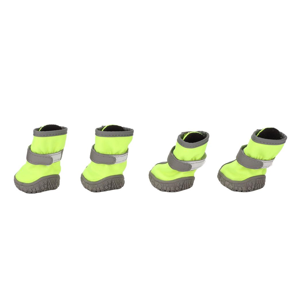 Dog Warm Boot Waterproof Breathable Reflective Prevent Slip Soft Sole Puppy Shoes for Outdoor Green