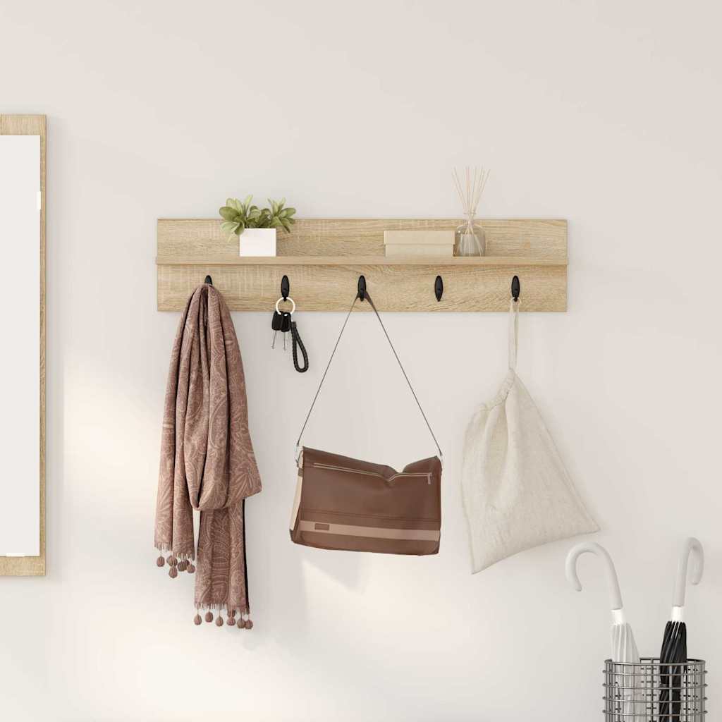 Wall Mounted Nightstand Sonoma Oak 80 x 10.5 x 18 cm