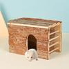 Small Animal Wood Shelter House Small Pet House Cage Accessories Habitat House Hamster Hideouts Playhouse for Chipmunks