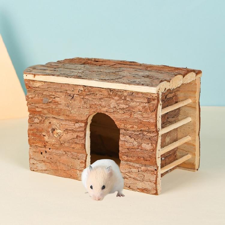 Small Animal Wood Shelter House Small Pet House Cage Accessories Habitat House Hamster Hideouts Playhouse for Chipmunks