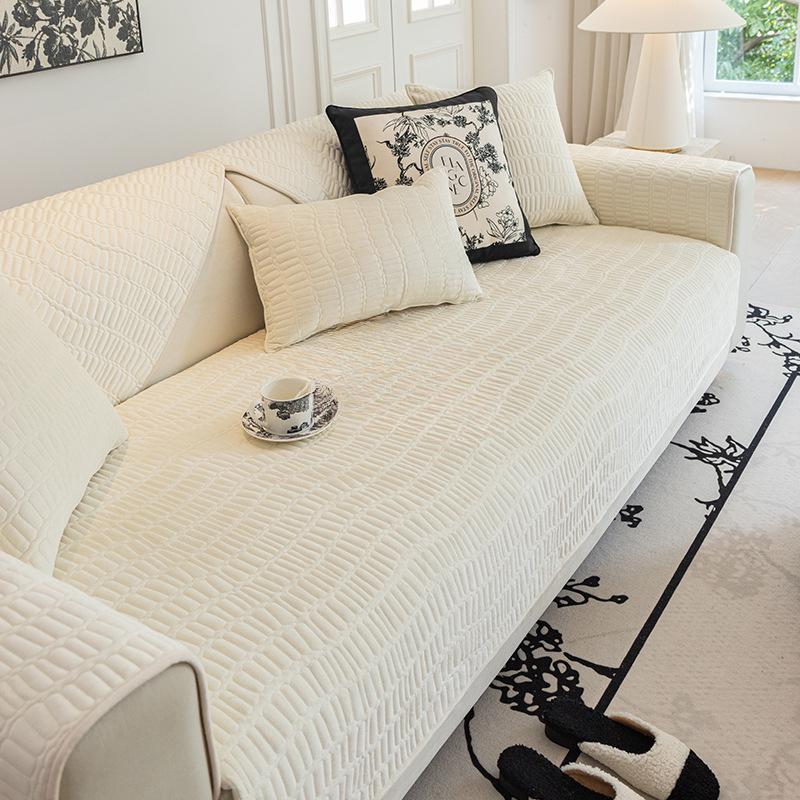 Nordic Solid Color Sofa Cushion Four Seasons Universal Sofa Cushion Simple Crystal Velvet Non-Slip Sofa Cover Cover Towel