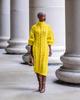 European & American Women's High Neck Knitted Slit Dress