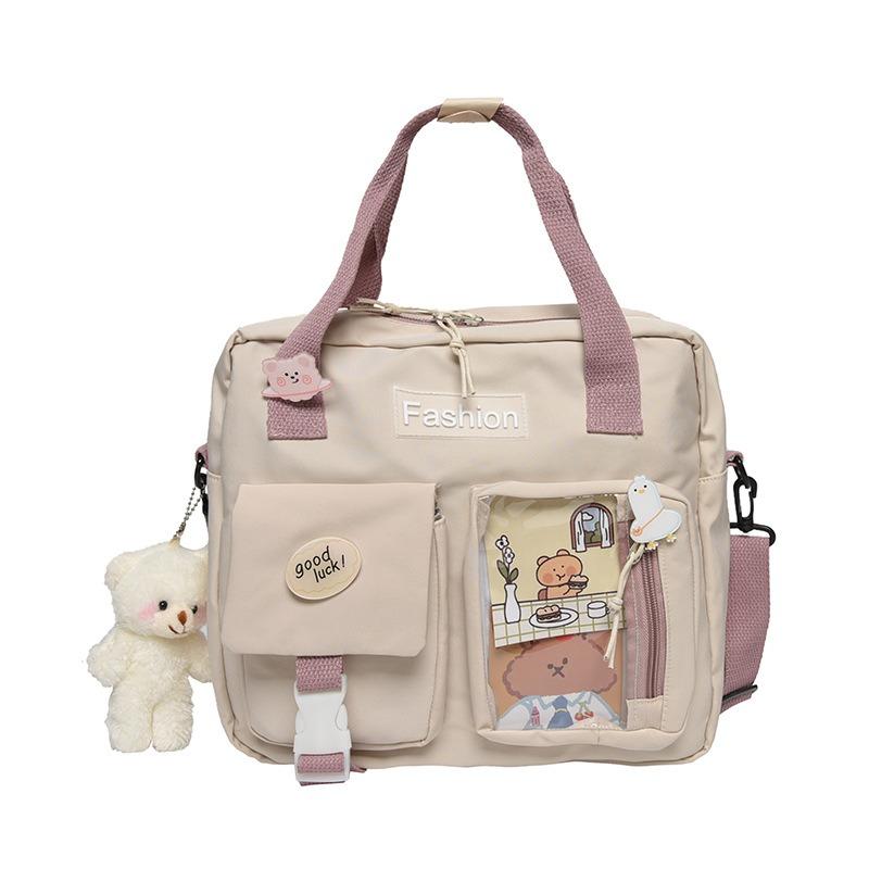 Tuition bag Harajuku messenger bag, college student class bag, backpack, large-capacity shoulder bag.