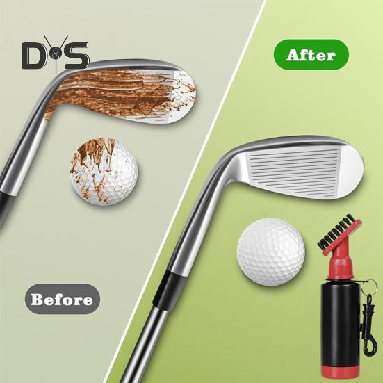 Golfschläger-Reinigungsbürste, Quetschwasserflasche, Golfschlägerreiniger mit Clip, wichtiges Golfzubehör für Golfer