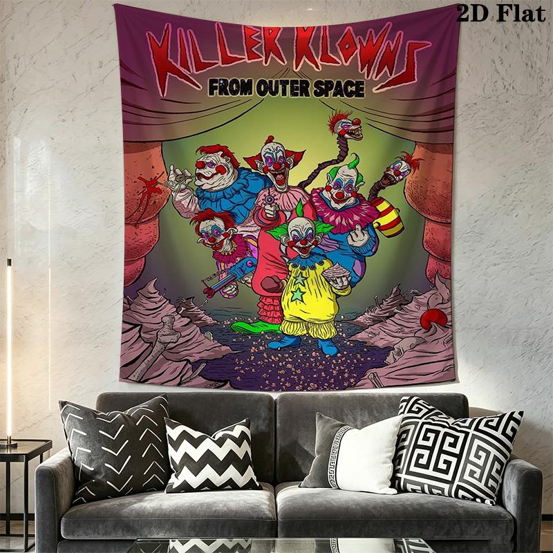 Retro Killer Clown Pattern Home Decor Tapestry, Wall Hanging, Decorative RV Wall Cloth.SGT0917295