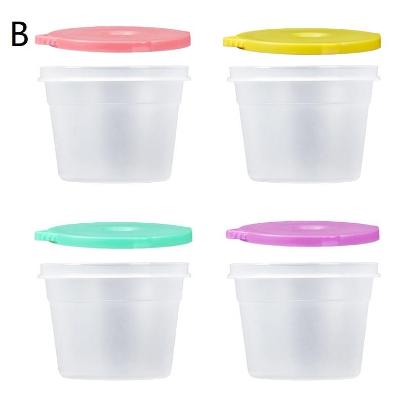 4Pcs Green Onion Fresh-Keeping Box With Lid Double-Layer Drainage Round Plastic Refrigerator Sealing Box Household