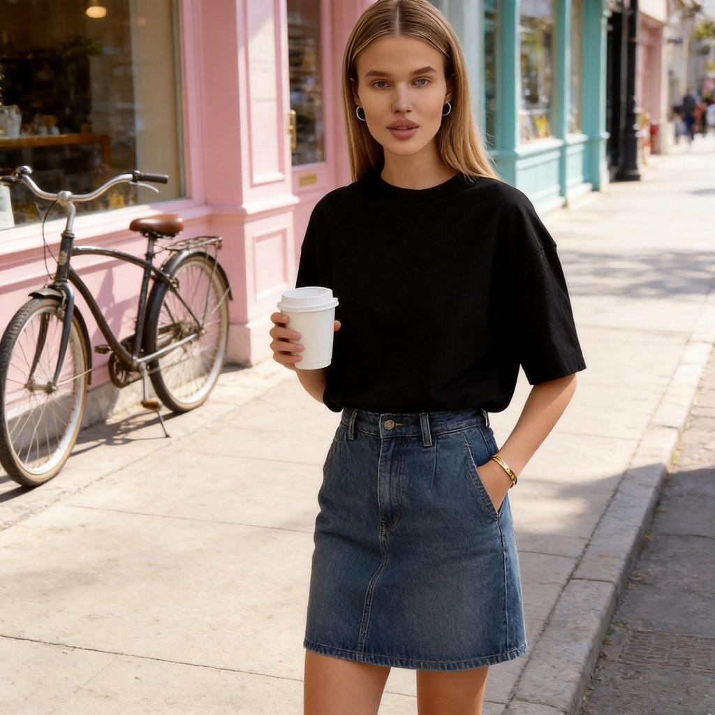 Cotton T Shirt For Women With Letter Print Stylish Oversize Casual Summer Wear