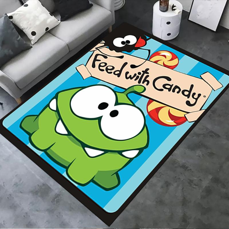 2025 Neuer Om Nom Stories Teppich für Wohnzimmer Schlafzimmer Zuhause Sofadekoration, Kinderspiel Rutschfeste Fußmatte100