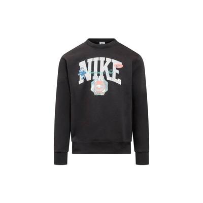 Nike Logo Print Crew Neck Sweatshirt Men Tops Black DR8033-010