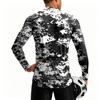 Men's Long Sleeve Cycling Jersey Breathable Quick Dry Zip Up Round Neck Printed Sports Shirt for Outdoor Activities