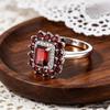 Exquisite Natural Garnet January Birthstone Ring 925 Sterling Silver Grounding Gemstone Fine Jewelry for Women Party Wear Gift