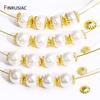 DIY Bracelet Necklace Making Supplies 14/18K Gold Plated Brass Beads Caps Flower End Caps For Beading Jewelry Making Accessories