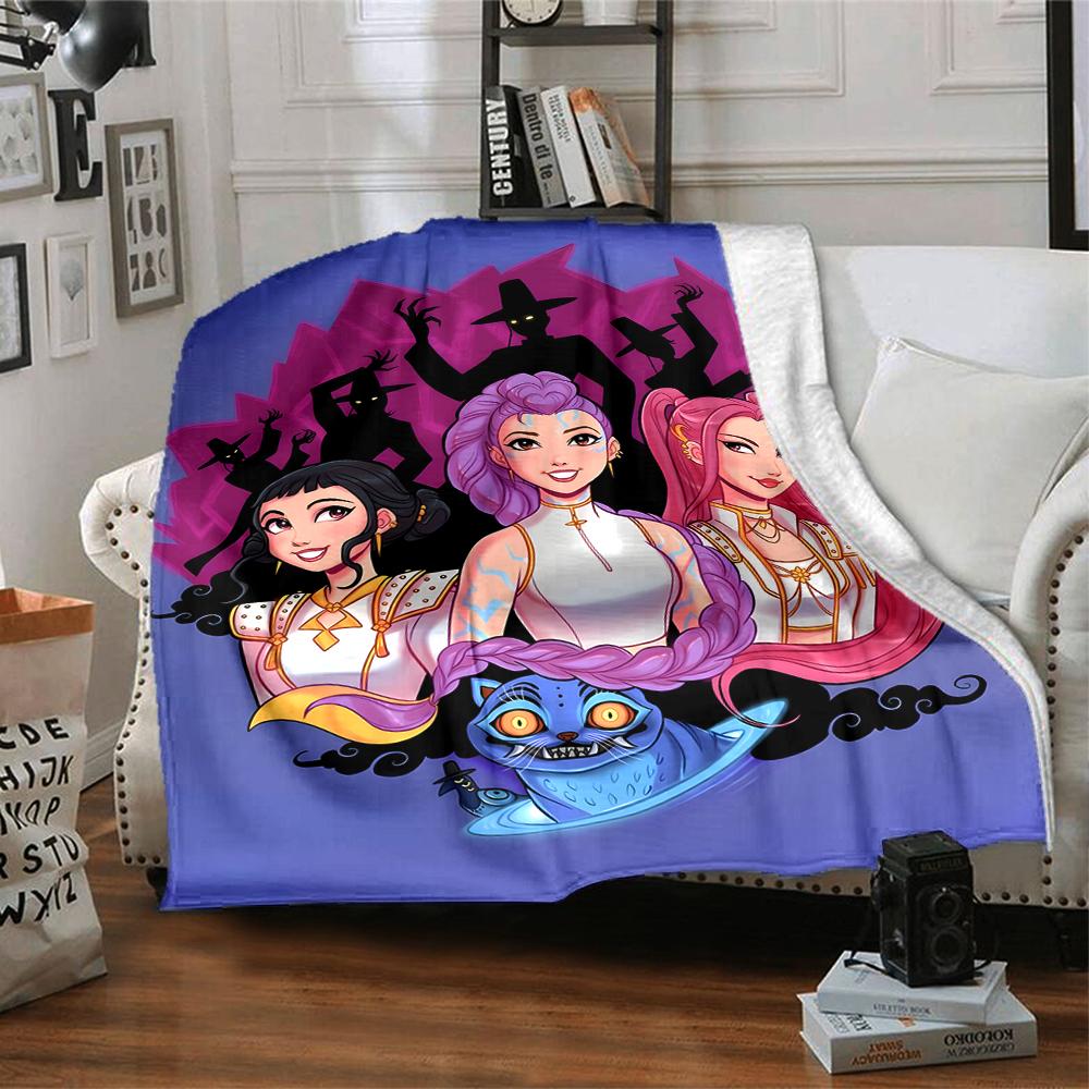 1pc KPop Demon Hunters5 Blanket, Gift, for Men and Women, Soft Blanket, Good for Sofa Bed Couch Travel, Lightweight Flannel Blanket