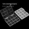 12-Compartment Transparent Storage Box for Nail Art Accessories, Beads, and Electronics