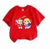 Kids Boys Girls 100% Cotton Crew Neck Short Sleeve T-Shirt, Cute Cartoon Chibi Idol Couple Print Casual Soft Summer Tee, Lovely Candy Pattern Breathab