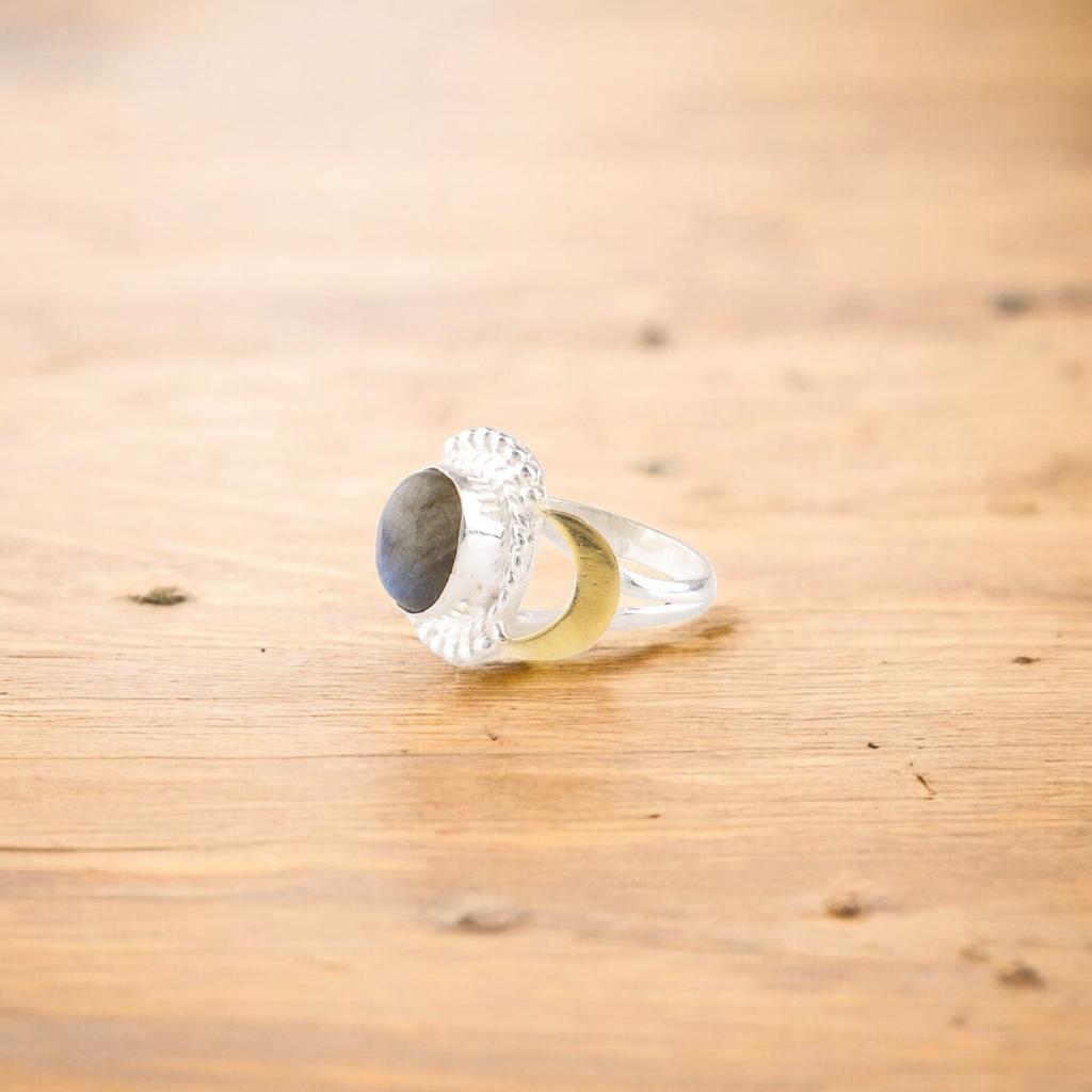 Natural Labradorite Gemstone 925 Sterling Silver Jewelry Handmade Ring For Her RR-61-28