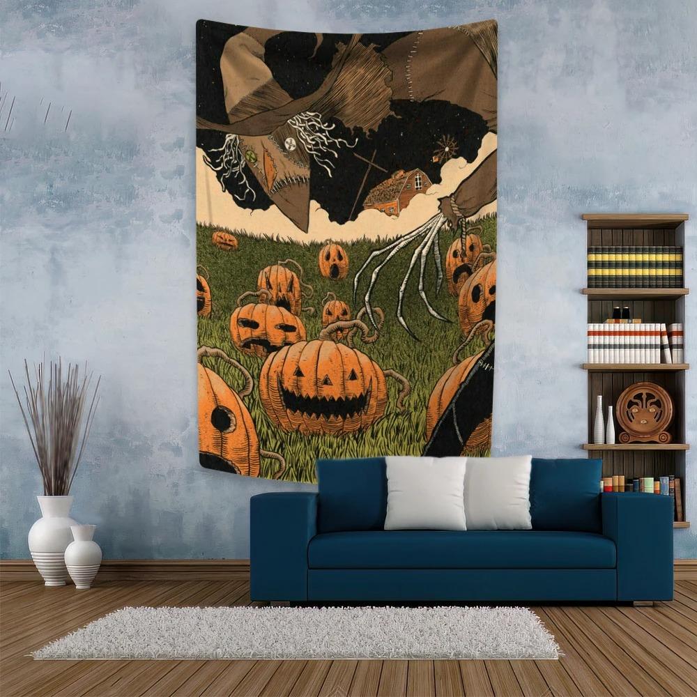 

Хэллоуин гобелен ужасы мультяшный принт настенный декор фон для вечеринки дом гостиная комната украшение фестиваль 230x180cm