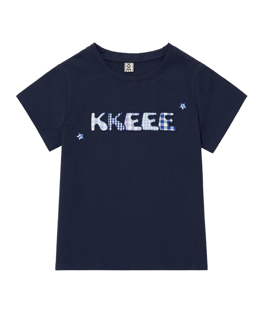 KKEEE My Name Check Patch Short Sleeve T-Shirt (3 Colors)