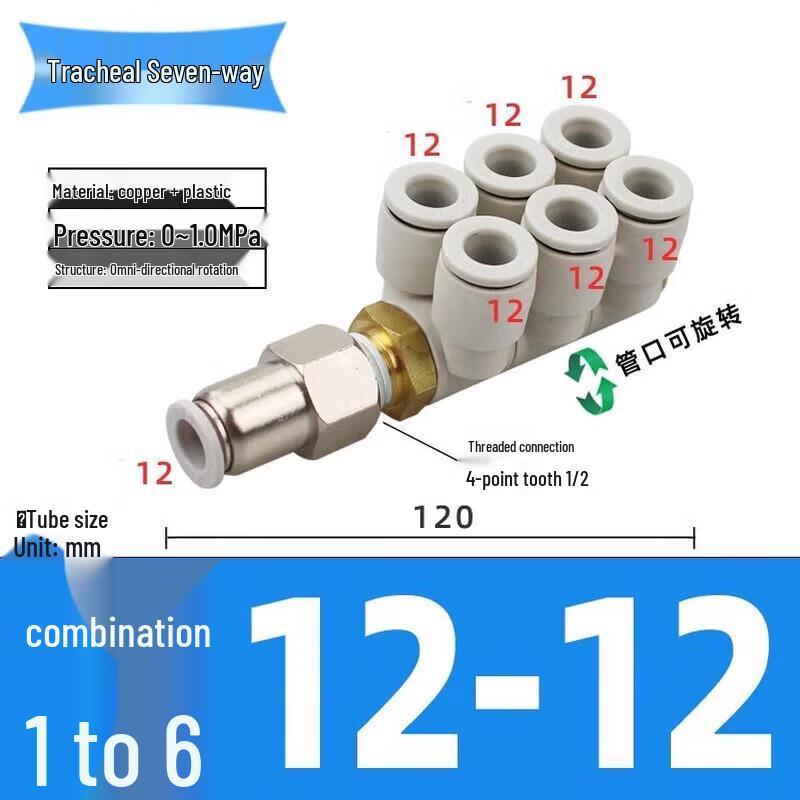 Jundingying Double-Row Rotatable Quick-Plug Air Pipe Connector