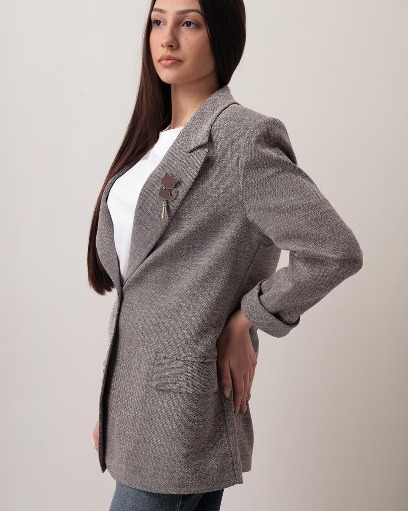 Пиджак женский PIZARA 7174 36 серо-коричневый