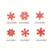 50 Pcs Random Mixed Color Snowflake Wooden Chips DIY Christmas Tree Decor Red White & Green Snowflakes Christmas Wood Chips
