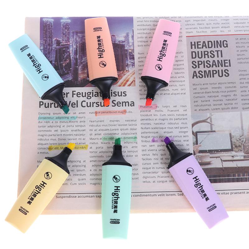 Buy 6 Macaroon Colors Mini Highlighters Pastel Markers Single Text