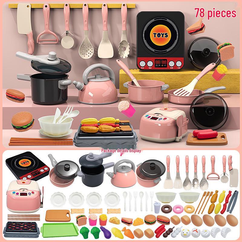 Kids' Kitchen Play Set: Pretend Cookware & Tableware for Boys and Girls