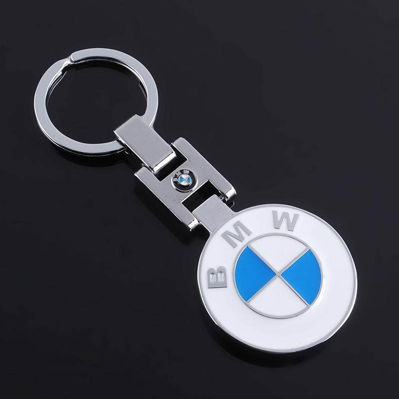 KJVF7 Metal Car Emblem Key Keyring White Key Chain For BMW Series X1 X3 X4 X6 E90 E91 I3 I4 F30 F48 F30 F10 E30 E34 F02 Accessories