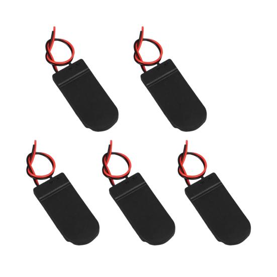 5Pcs Battery Box with Flat Flip Cover Two CR2032 Batteries Series Connection Switch Small Devices