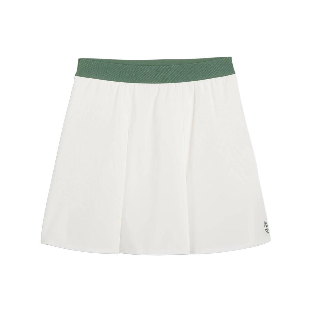 Puma X Qgc Color Block Design Mid Rise Pleated Casual Skirt Women skirts Warm-White 625775-01