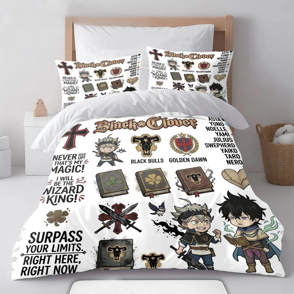 Anime B-Black Clover Bedding Set Ast Duvet Cover Pillowcase Bedroom Decoration Full Size Youth Kids Girl Boys Birthday gift