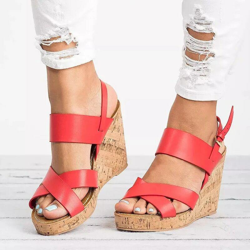 2020 Moda Mujeres Alta Talón Sandalias Moda Nude Negro Sandalias Rojas  comprar a buen precio — entrega gratuita, reseñas reales con fotos — Joom