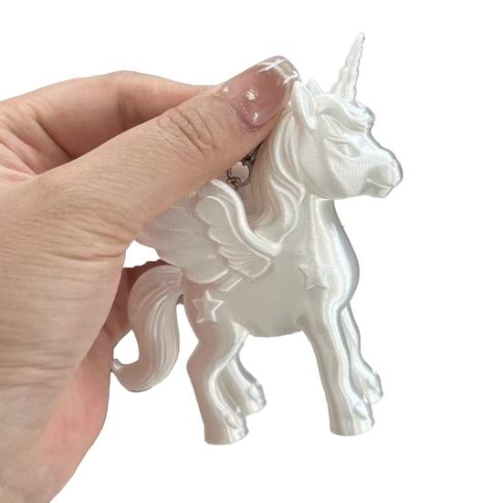 

Keychain Pendant Heart-Shaped Metal Lobster Close Pink Pearlescent Clasp Smooth Open Unicorn 3D Printed Bag Pendant білий