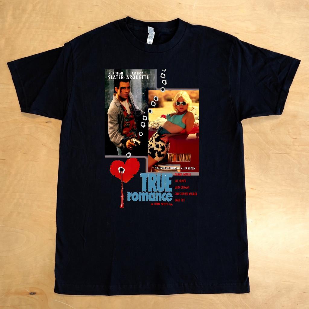 90s Action Movie Poster T-Shirt - Cool German Design, True Romance Style S
