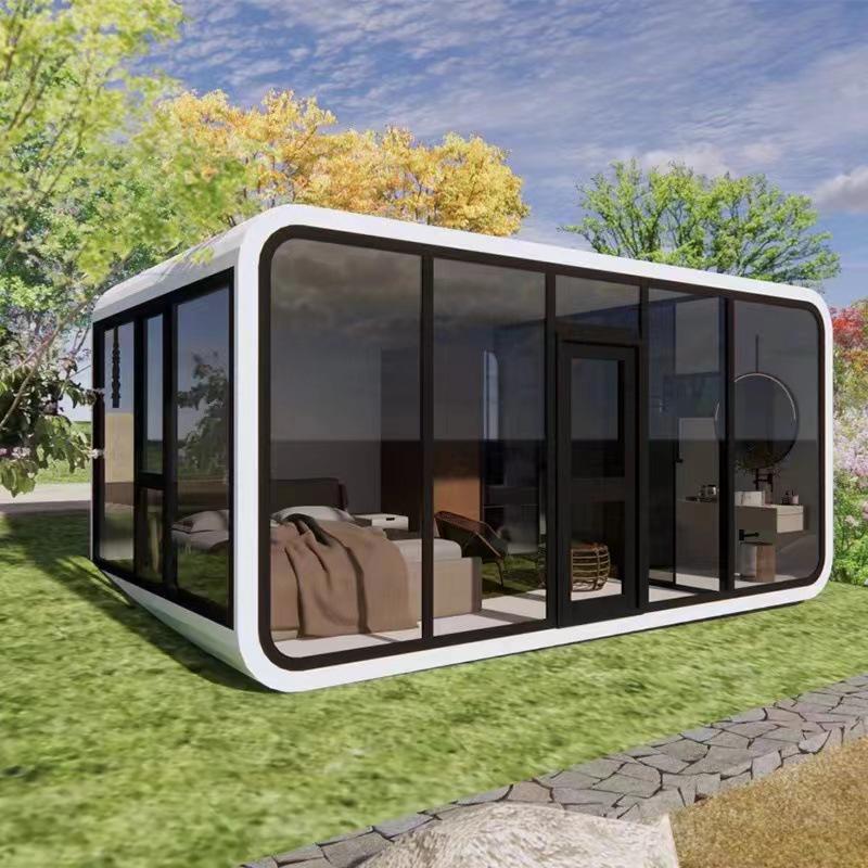 Apple Cabin Prefab Space Capsule: Mobile Glass House for Homestay, Office, or Outdoor Kiosk