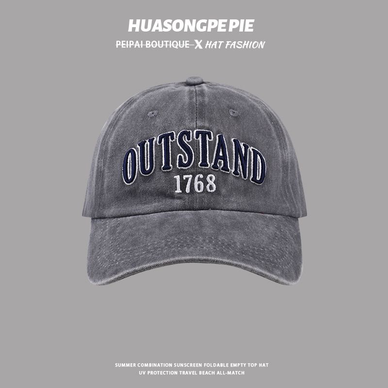 

Baseball Cap Female Spring and Summer All-Match Washed Sun-Proof Peaked Cap Student Face-Looking Small Casual UV-Proof Sun Hat Male C3642 Gray M(56-58cm)