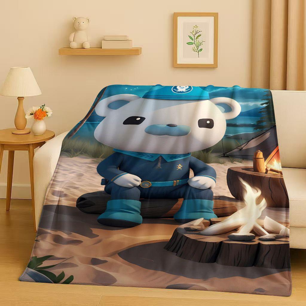 Süße Octonauts Barnacles Cartoon Flanelldecke, Ultraweiche Warme Plüschdecke für Zuhause Schlafzimmer Bett Sofa Abdeckung Büro Reise Kind