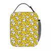 Little Yellow Duck Pattern Insulated Lunch Bag for Kids School Cooler Thermal Food Box Tote Leakproof Lunch Boxes Container
