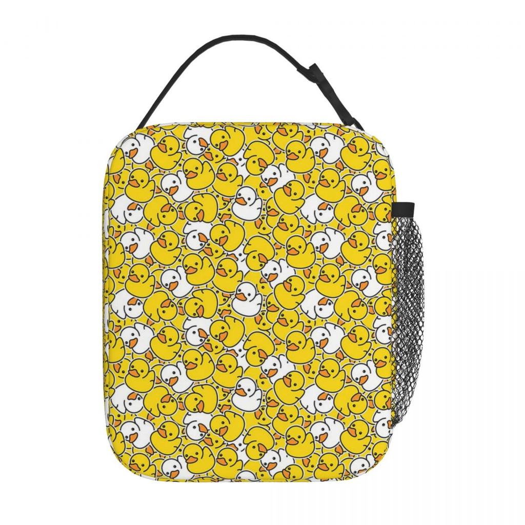 Little Yellow Duck Pattern Insulated Lunch Bag for Kids School Cooler Thermal Food Box Tote Leakproof Lunch Boxes Container
