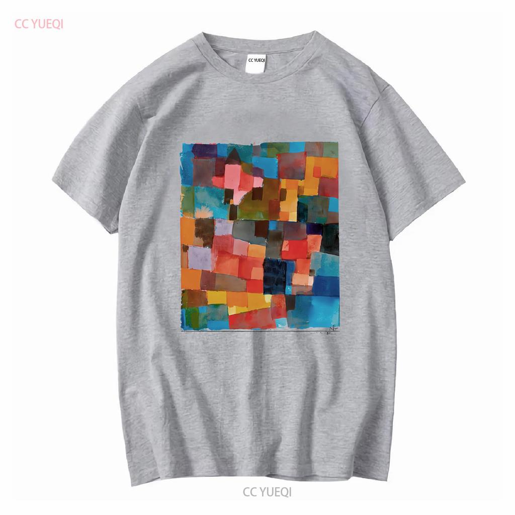 Paul Klee Raumarchitecturen Auf Kalt Warm Artwork T Shirt long or short sleeves vintage Washed Stylish graphic homme Unisex
