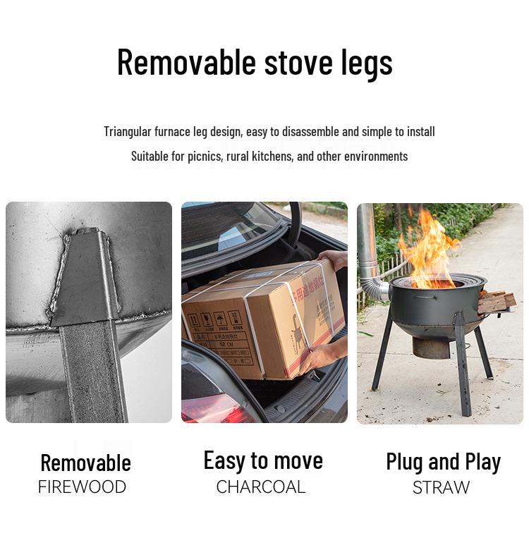 Smokeless Outdoor Firewood Stove for Camping and Home Use