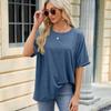 Summer New Women's T-shirt Solid Color Round Neck Loose Short-sleeved T-shirt Tops